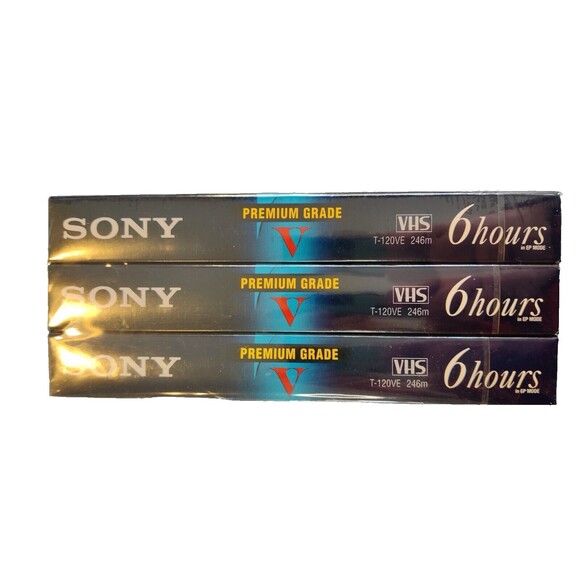 Lot of 7 Sony, Maxell and Fujifilm Blank VHS Tapes T-120 Brand New Sealed New - Picture 3 of 6